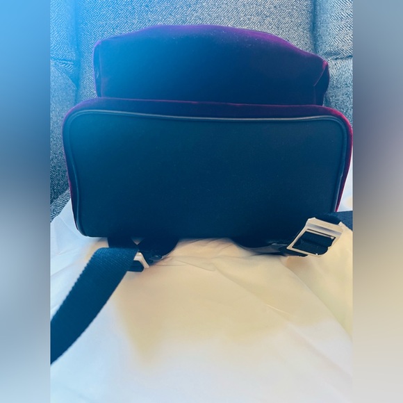 Yves Saint Laurent velvet backpack. Measures approx 9 1/2W x 13"H x 6"D - Picture 5 of 9